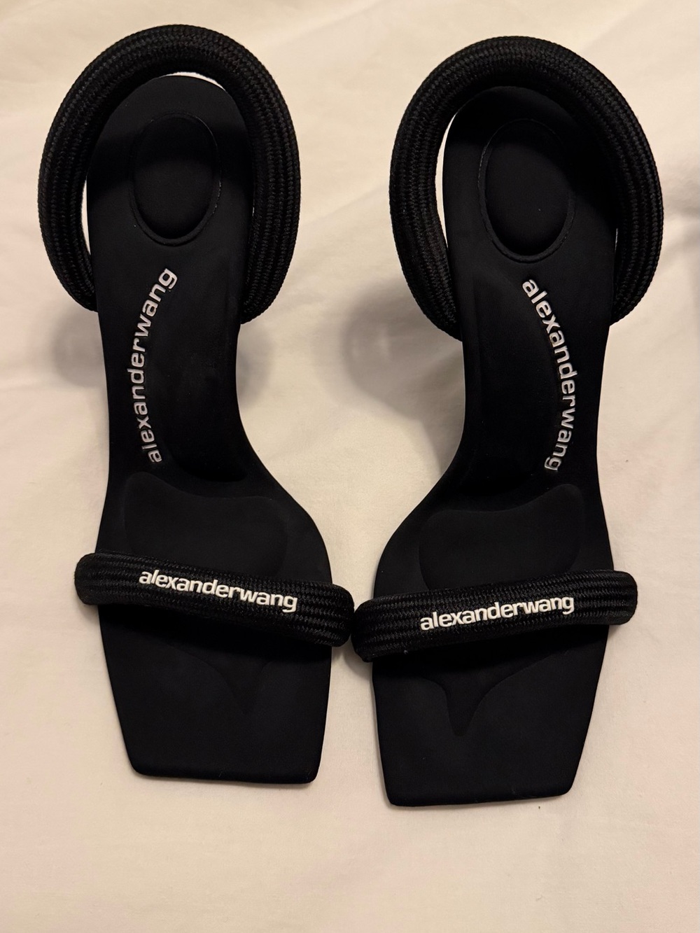 Alexander Wang Black Rope-Strap Square Toe Sandals